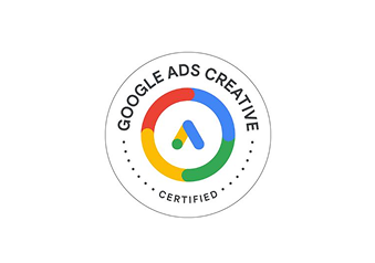Official Google Ads Creative Certified badge featuring a stylized 'A' logo, signifying expertise in ad creative development.