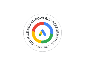 Google Ads AI-Powered Performance Certified badge with the Google Ads 'A' logo.