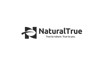NaturalTrue logo featuring an 'N' icon with a leaf, and slogan 'True to nature. True to you.'