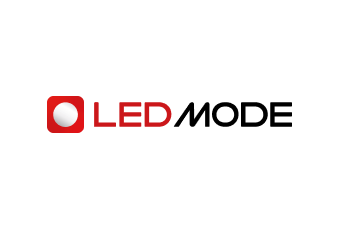 LEDMODE company logo. A red square with a white circle icon precedes 'LEDMODE' text, red for 'LED' and black for 'MODE'.